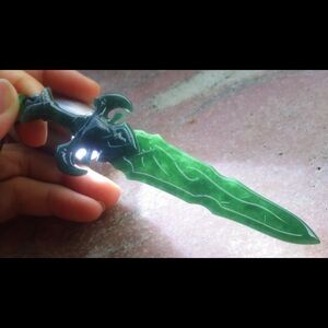 Certificate Jadeite Jade Hand Carved Green Pendant necklace Dragon Sword